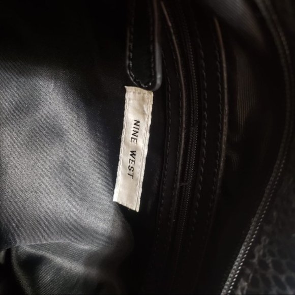 Nine West Black Snake Embossed Hobo Shoulder Bag - Picture 3 of 7
